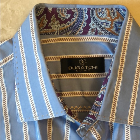 Bugatchi Uomo Dress Shirt Size Large Classic Fit - Picture 2 of 5